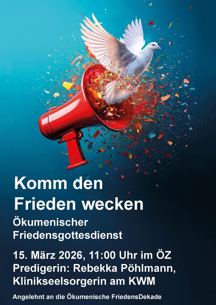 Plakatmotiv: Lautsprecher, aus dem eine Taube fliegt